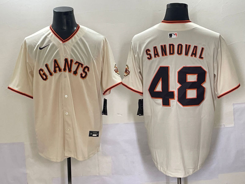 Men's San Francisco Giants Pablo Sandoval #48 Cream Home Jersey